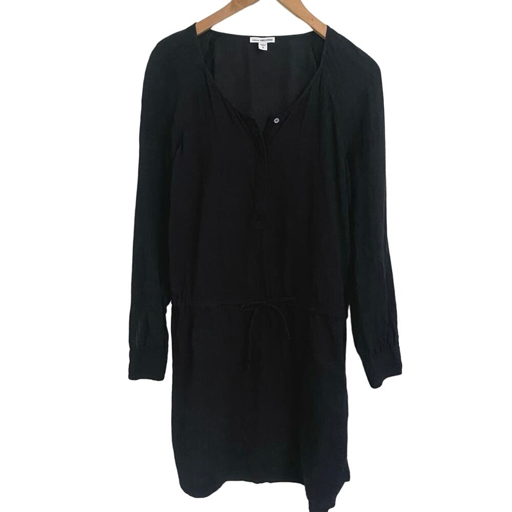 James Perse Dress Long Sleeve Cinched Waist tie Size 3 large Minimalist casual